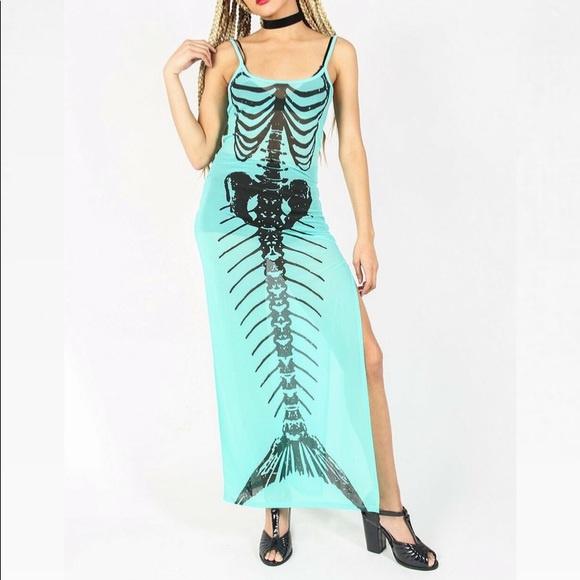 Iron Fist Dresses & Skirts - Iron Fist Bone Deep Mesh Maxi Dress in Aqua